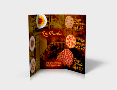 Cardápio com 1 Vinco Reciclato 240g Sem Verniz A3 - 4x4 - 50 unid