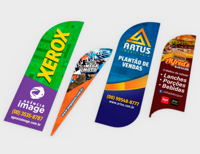 Bandeira para Wind Banner Tecido Oxford 75x200cm - 4x4 - 1 unid