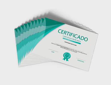 Certificado com Dados Variáveis em Reciclato 240g Sem Verniz 15x21cm - 4x4 - 1 unid