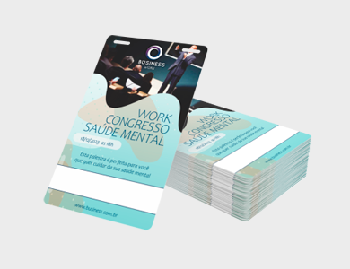Credencial com Dois Furos Presilha Supremo 300g Sem Verniz 9x10 cm  - 4x0 - 1000 unid
