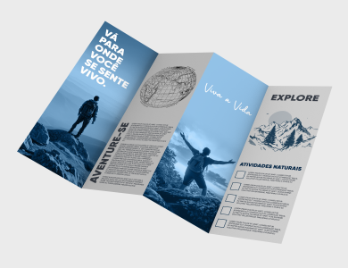 Folder com 3 Dobras Couchê 120g Verniz Total Frente e Verso 21x29,7cm - 4x4 - 1000 unid