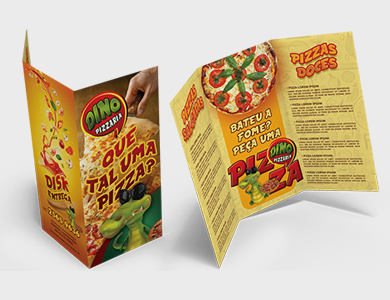 Folder com 2 Dobras Couchê 90g Sem Verniz 15x21cm - 4x4 - 10000 unid