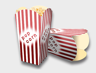 Embalagem de Pipoca Kraft 240g sem Película Antigordura 8,8x8,8x18cm - 4x0 - 50 unid